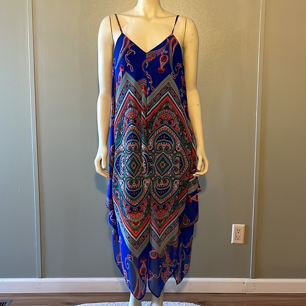 My Michelle, flowy, asymmetrical dress.